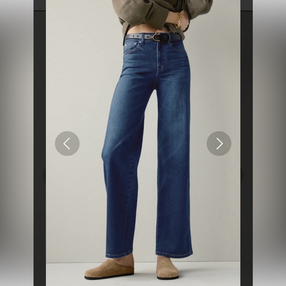 AYR The Dynamo Jeans Women's 26 Blue Dark Wash Wide Leg NWOT $265